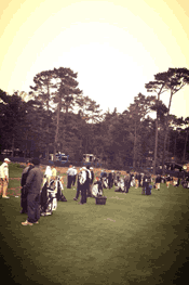 Behind the ropes on the practice range